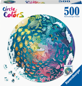 Ravensburger | Ocean - Circle Of Colours | 500 Pieces | Circular Jigsaw Puzzle