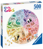 Ravensburger | Animals - Circle Of Colours | 500 Pieces | Circular Jigsaw Puzzle