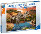 Ravensburger | Zebras At Waterhole | 500 Pieces | Jigsaw Puzzle
