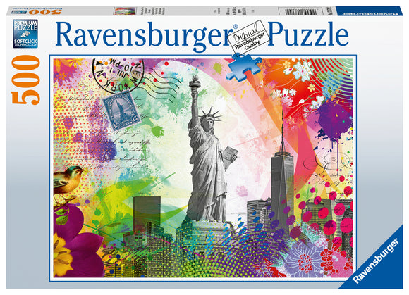 Ravensburger | New York Postcard | 500 Pieces | Jigsaw Puzzle