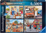 Ravensburger | Work Day Memories - Happy Days No.6 | 4 X 500 Pieces | Jigsaw Puzzle