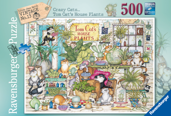 Ravensburger | Crazy Cats... Tom Cat's House Cats - Vintage No.13 | Linda Jane Smith | 500 Pieces | Jigsaw Puzzle