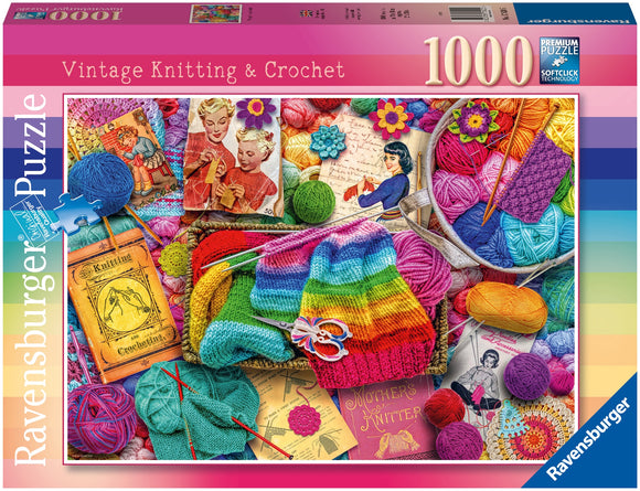 Ravensburger | Vintage Knitting And Crochet - Aimee Stewart | 1000 Pieces | Jigsaw Puzzle
