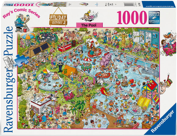 Ravensburger | The Pool - Holiday Resort 3 | Ray's Comic Series | 1000 Pieces | Jigsaw Puzzle
