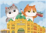 The Flinders Street Station And Cats - Miss Wenly | The Puzzle Collab | 99 Pieces | Micro Jigsaw Puzzle - Puzzles +