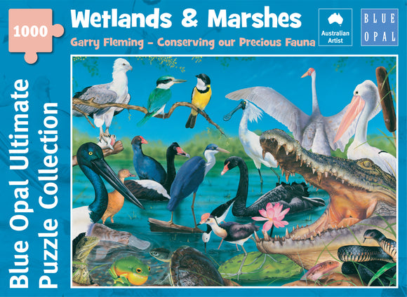 Blue Opal | Wetlands & Marshes - Conserving our Precious Fauna | Garry Fleming | 1000 Pieces | Jigsaw Puzzle
