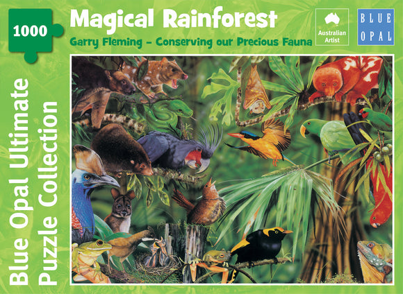 Blue Opal | Magical Rainforest - Conserving our Precious Fauna | Garry Fleming | 1000 Pieces | Jigsaw Puzzle