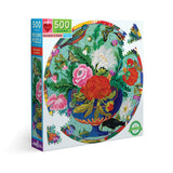 Eeboo | Bouquet & Birds - Fumiha Tanaka | 500 Pieces | Round Jigsaw Puzzle