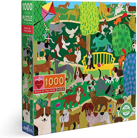 Eeboo | Dogs in the Park - Monika Forsberg | 1000 Pieces | Jigsaw Puzzle