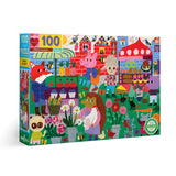 Eeboo | Green Market - Monika Forsberg | 100 Pieces | Jigsaw Puzzle
