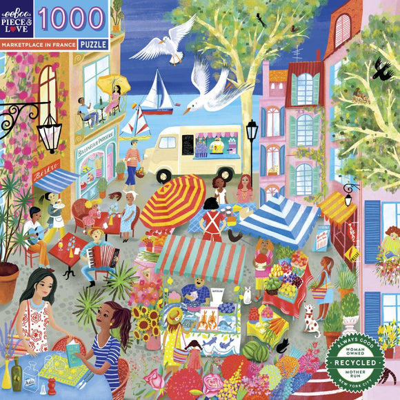 Eeboo | Marketplace in France - Uta Krogmann | 1000 Pieces | Jigsaw Puzzle