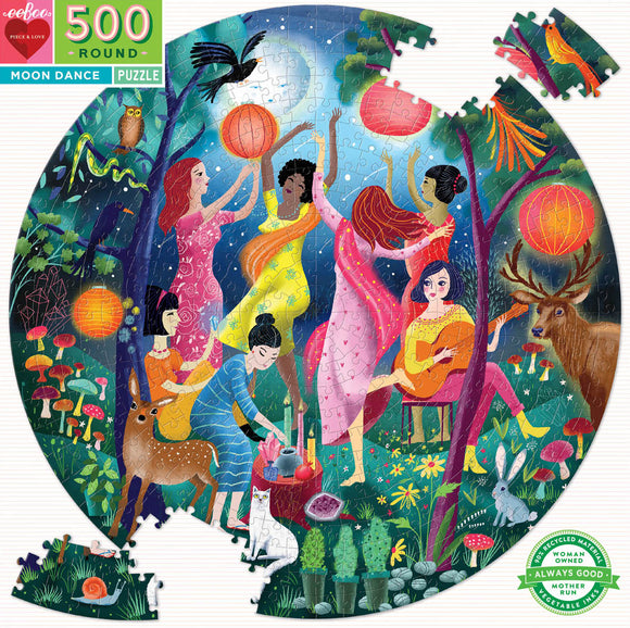 Eeboo | Moon Dance - Uta Krogmann | 500 Pieces | Round Jigsaw Puzzle