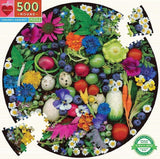 Eeboo | Organic Harvest - Ellen Hoverkamp | 500 Pieces | Round Jigsaw Puzzle