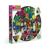 Eeboo | Organic Harvest - Ellen Hoverkamp | 500 Pieces | Round Jigsaw Puzzle