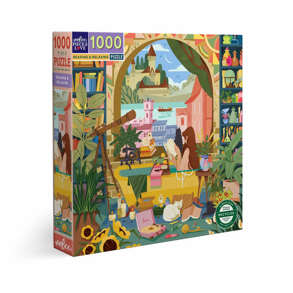Reading & Relaxing - Ashikin Hussin | Eeboo | 1000 Pieces | Jigsaw Puzzle