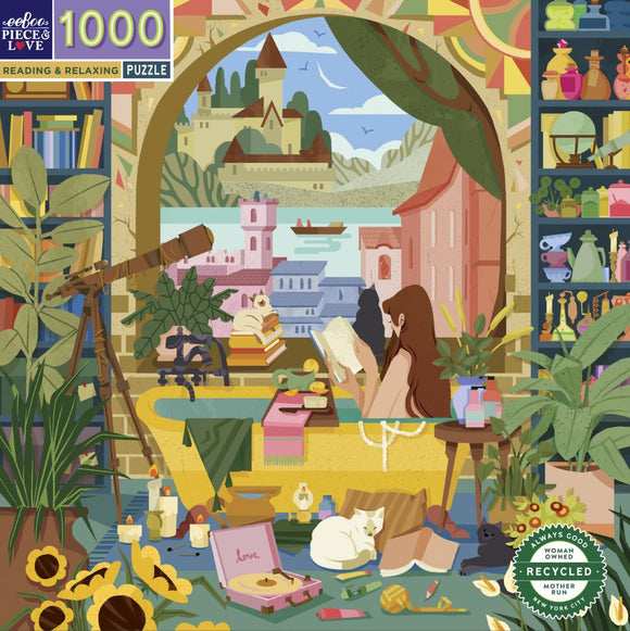 Eeboo | Reading & Relaxing - Ashikin Hussin | 1000 Pieces | Jigsaw Puzzle