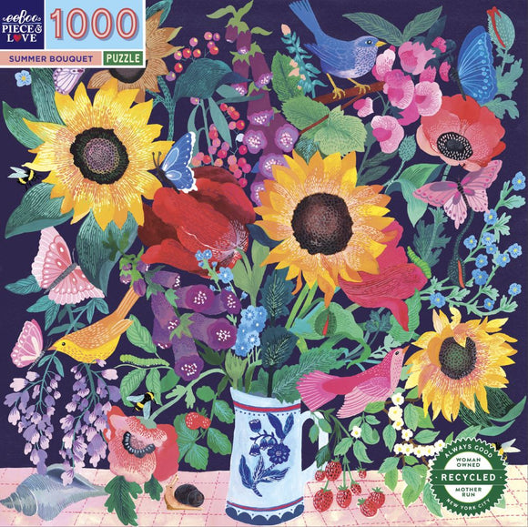 Eeboo | Summer Bouquet - Malin Gyllensvaan | 1000 Pieces | Jigsaw Puzzle