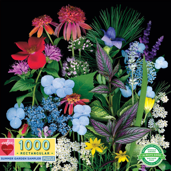 Eeboo | Summer Garden Sampler - Ellen Hoverkamp | 1000 Pieces | Jigsaw Puzzle
