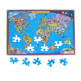 Eeboo | World Map - Saxton Freymann | 100 Pieces | Jigsaw Puzzle