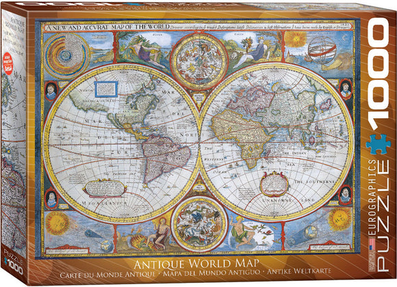 Eurographics | Antique World Map - Maps & Flags | 1000 Pieces | Jigsaw Puzzle