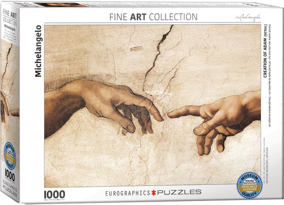 Eurographics | Creation of Adam (Detail) - Michelangelo | Fine Art Collection | 1000 Pieces | Jigsaw Puzzle