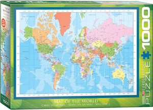 Map of the World - Maps & Flags | Eurographics | 1000 Pieces | Jigsaw Puzzle