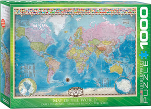 Map of the World - Maps & Flags | Eurographics | 1000 Pieces | Jigsaw Puzzle