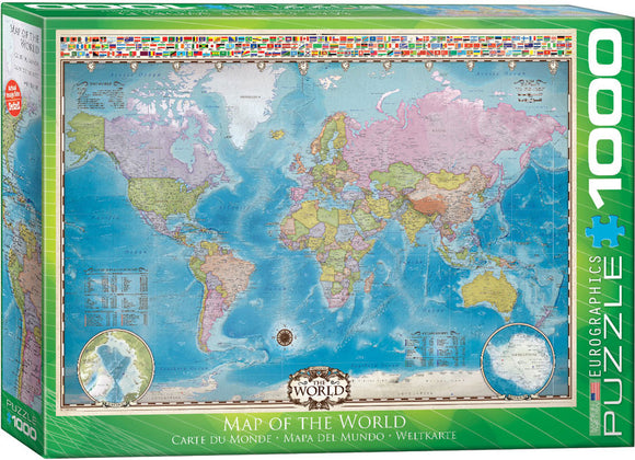 Eurographics | Map of the World - Maps & Flags | 1000 Pieces | Jigsaw Puzzle