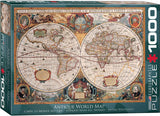 Antique World Map - Maps & Flags | Eurographics | 1000 Pieces | Jigsaw Puzzle