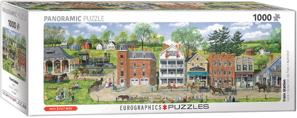 Eurographics | Train Station - Bob Fair | 1000 Pieces | Panorama Jigsaw Puzzle