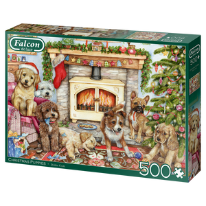 Christmas Puppies - Debbie Cook | Falcon | 500 Pieces | Jigsaw Puzzle