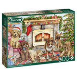 Christmas Puppies - Debbie Cook | Falcon | 500 Pieces | Jigsaw Puzzle