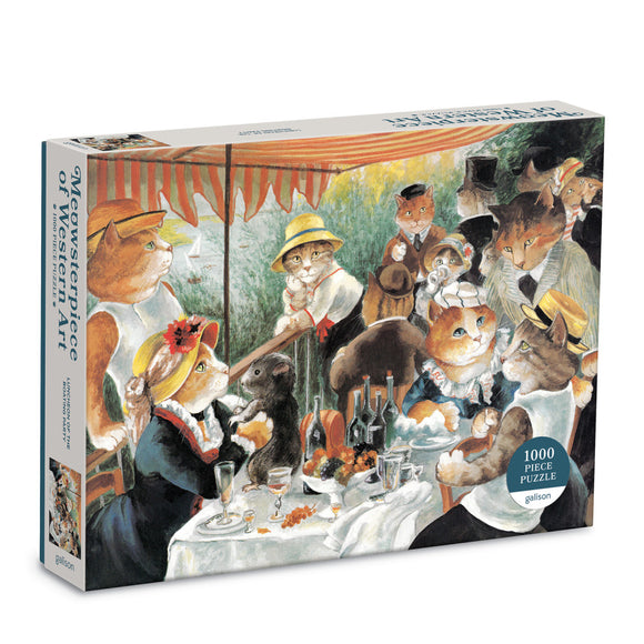 Galison | Luncheon Of The Boating Party - Meowsterpiece of Western Art | Susan Herbert | 1000 Pieces | Jigsaw Puzzle