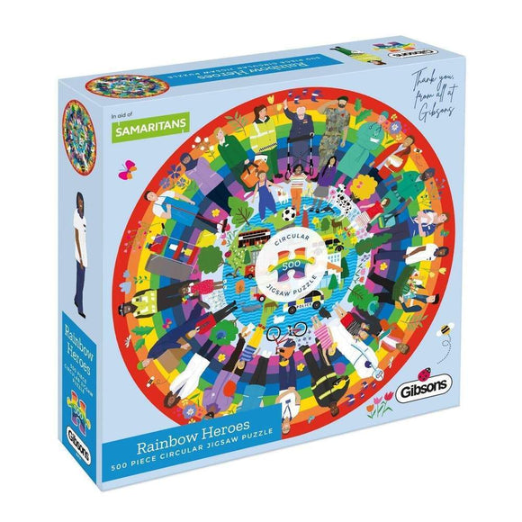 Gibsons | Rainbow Heroes | 1000 Pieces | Circular Jigsaw Puzzle