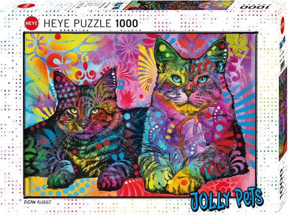 HEYE | Devoted 2 Cats - Jolly Pets | Dean Russo | 1000 Pieces | Jigsaw Puzzle