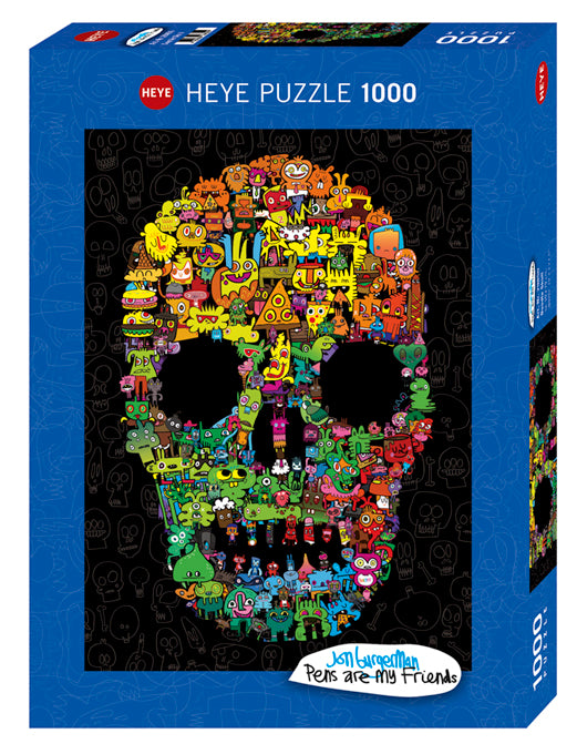 Doodle Skulls - Jon Burgerman | Pens are my Friends | Heye | 1000 Pieces | Jigsaw Puzzle