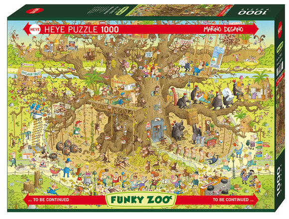 HEYE | Monkey Habitat - Funky Zoo | Marino Degano | 1000 Pieces | Jigsaw Puzzle