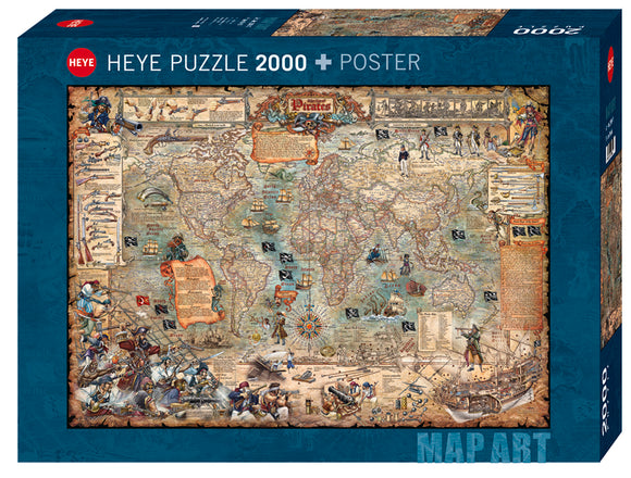 Pirate World - Map Art | Rajko Zigic | Heye | 2000 Pieces | Jigsaw Puzzle
