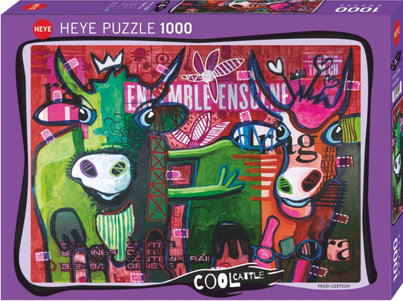 HEYE | Striped Cows - Cool Cattle | Fredi Gertsch | 1000 Pieces | Jigsaw Puzzle
