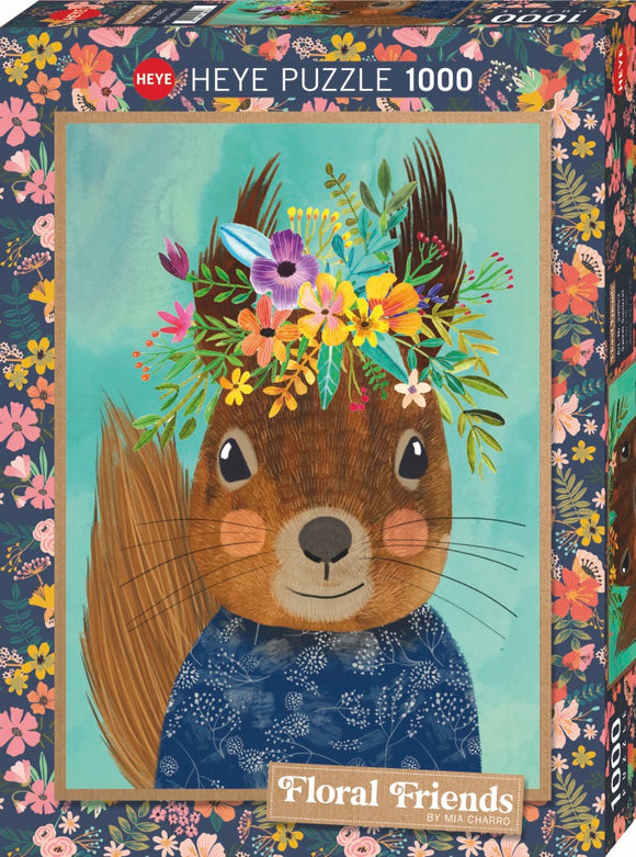 HEYE | Sweet Squirrel - Floral Friends | Mia Charro | 1000 Pieces | Jigsaw Puzzle