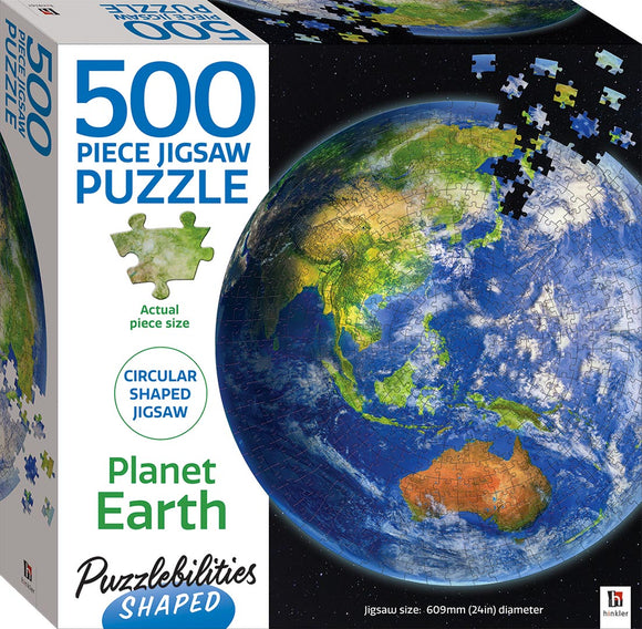 Hinkler | Earth | Puzzlebilities | 500 Pieces | Circular Jigsaw Puzzle