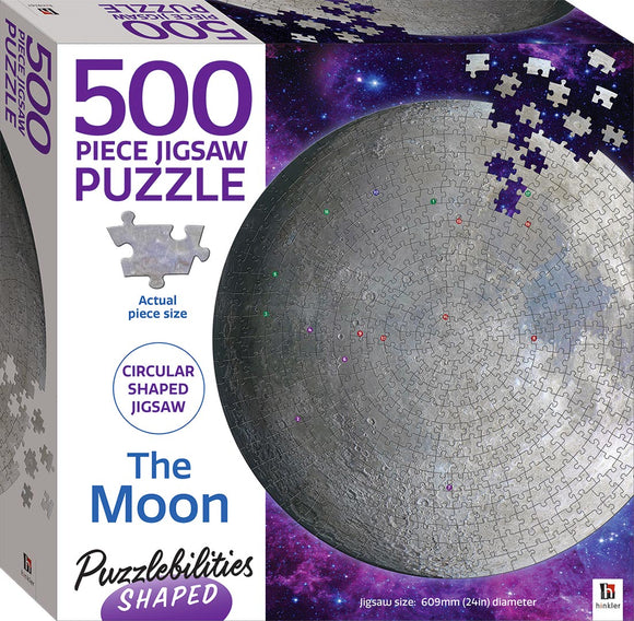 Hinkler | Moon | Puzzlebilities | 500 Pieces | Circular Jigsaw Puzzle