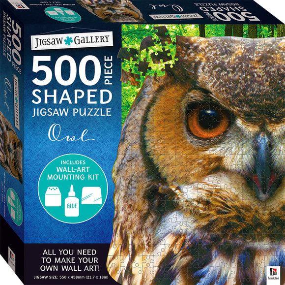 Hinkler | Owl - Jigsaw Gallery | 500 Pieces | Shaped Jigsaw Puzzle