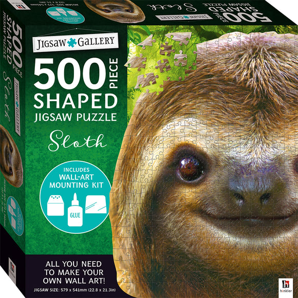 Hinkler | Sloth - Jigsaw Gallery | 500 Pieces | Shaped Jigsaw Puzzle