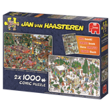 Christmas Dinner & Christmas Tree Market | Jan van Haasteren | JUMBO | 2 X 1000 Pieces | Jigsaw Puzzle