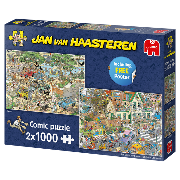 Safari & The Storm | Jan van Haasteren | JUMBO | 2 X 1000 Pieces | Jigsaw Puzzle