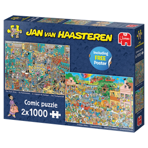 The Music Shop & Holiday Jitters | Jan van Haasteren | Jumbo | 2 X 1000 Pieces | Jigsaw Puzzle