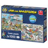 By Air Land and Sea & Traffic Chaos | Jan van Haasteren | JUMBO | 2 X 1000 Pieces | Jigsaw Puzzle