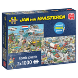 By Air Land and Sea & Traffic Chaos | Jan van Haasteren | JUMBO | 2 X 1000 Pieces | Jigsaw Puzzle