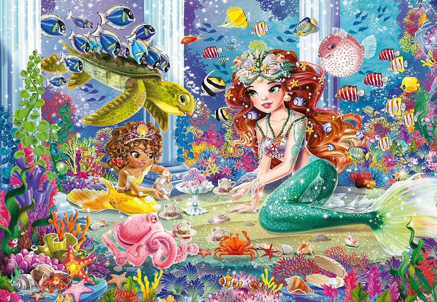 Mermaid Tea Party Puzzle 2x24 pieces Mermaid Tea Party Puzzle 2x24 pieces